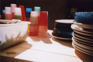 vasos, platos y cubiertos 2007